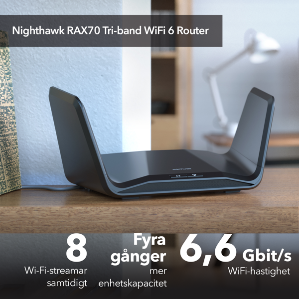 Bild på AX6600 8-stream Tri-band WiFi 6 Router (RAX70)