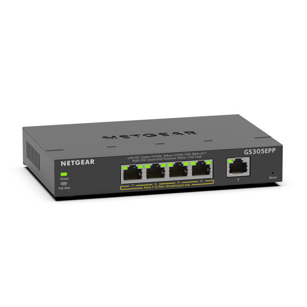 Bild på 5-Port Gigabit Ethernet High-Power PoE+ Smart Managed Plus Switch