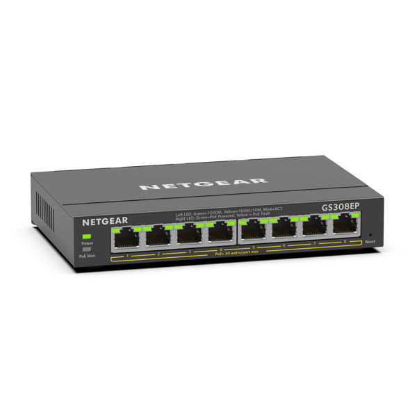 Bild på 8-Port Gigabit Ethernet PoE+ Smart Managed Plus Switch