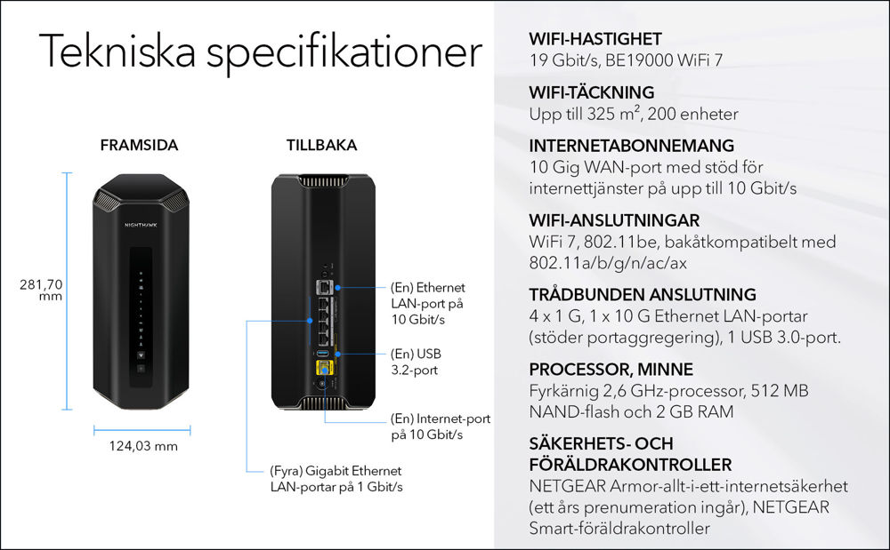 Wifi-7 Router BE19000 (RS700S-100EUS)