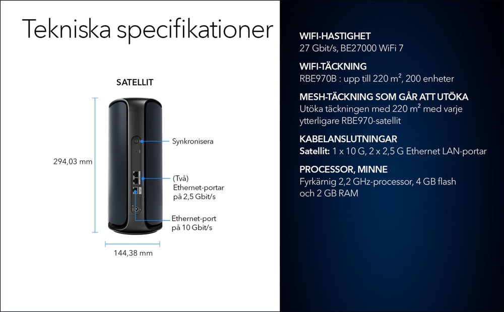 BE27000 Quad Band WiFi 7 satellite (RBE970B)