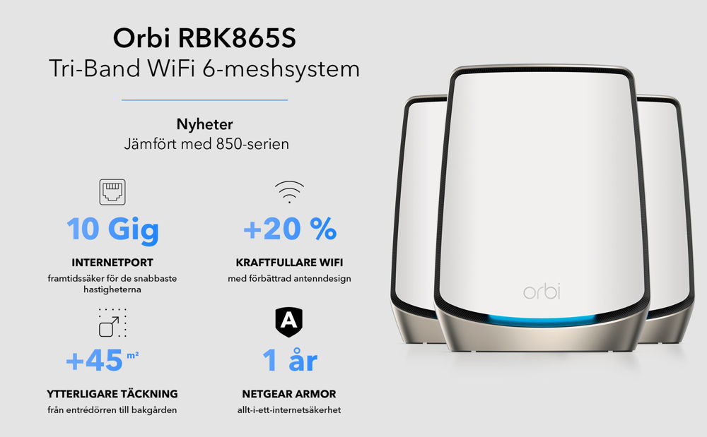 AX6000 WiFi 6 Whole Home Mesh WiFi System (RBK865s)